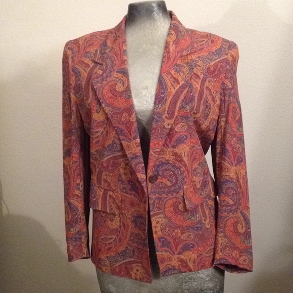 Paisley Liz Clairbone  blazer with great color - Picture 2 of 8